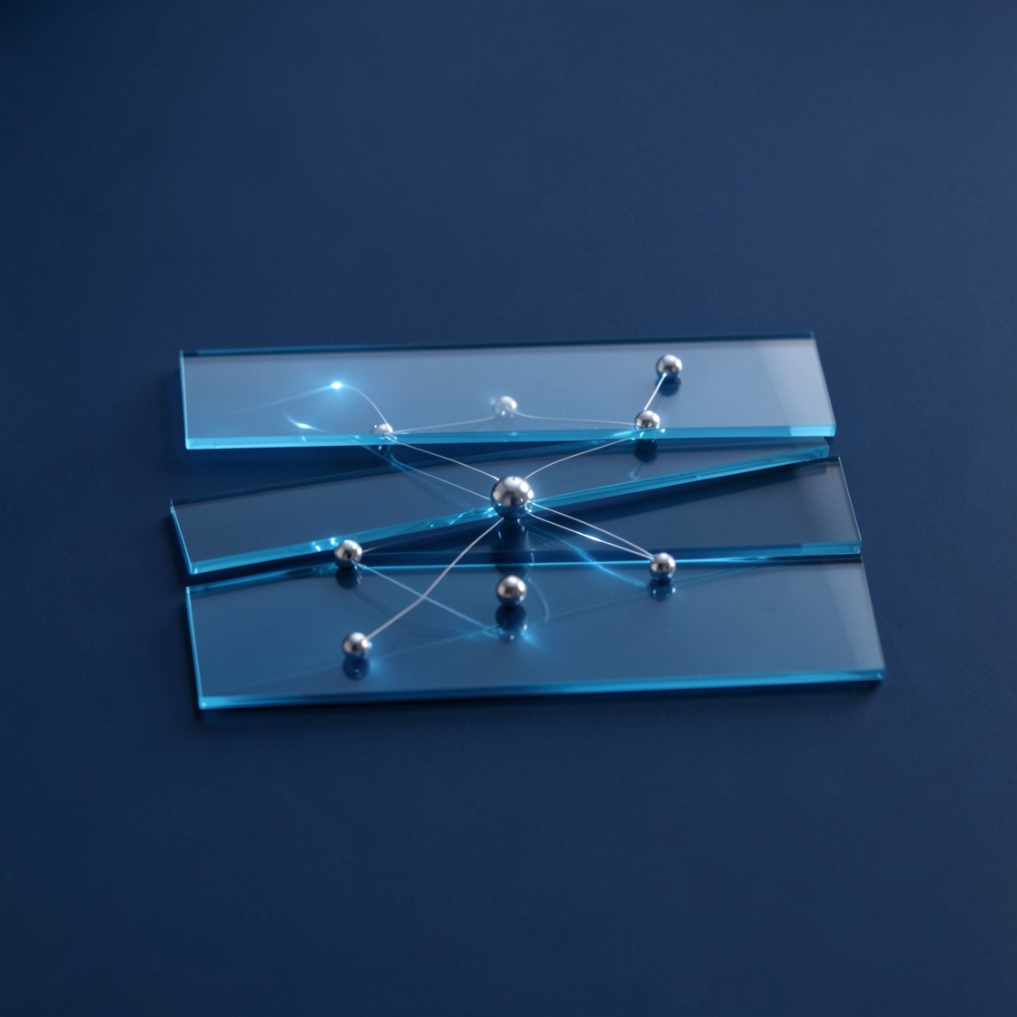 Glass layers connected by metallic spheres and fine light paths